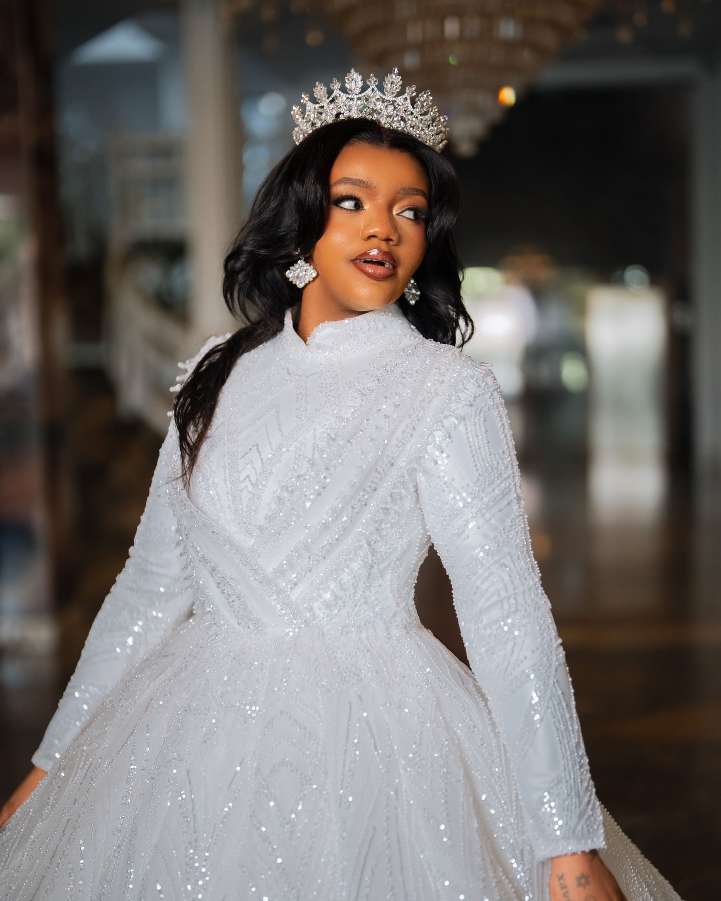 Long- sleeve Ball gown