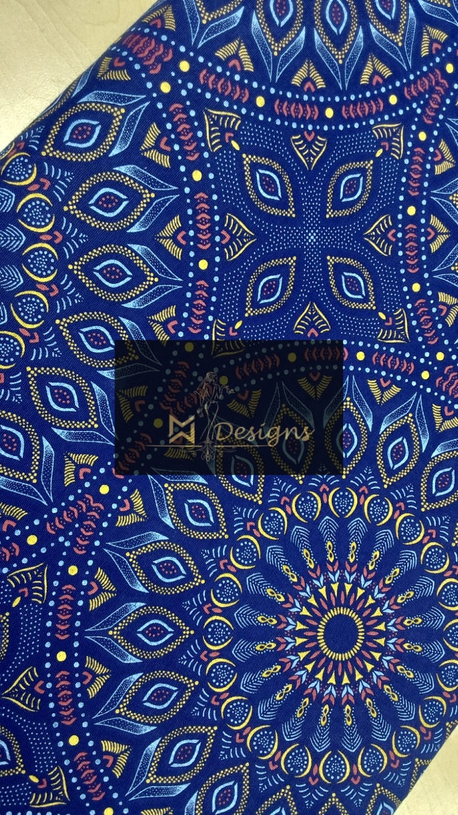 Royal Blue & Gold Geometric Pattern