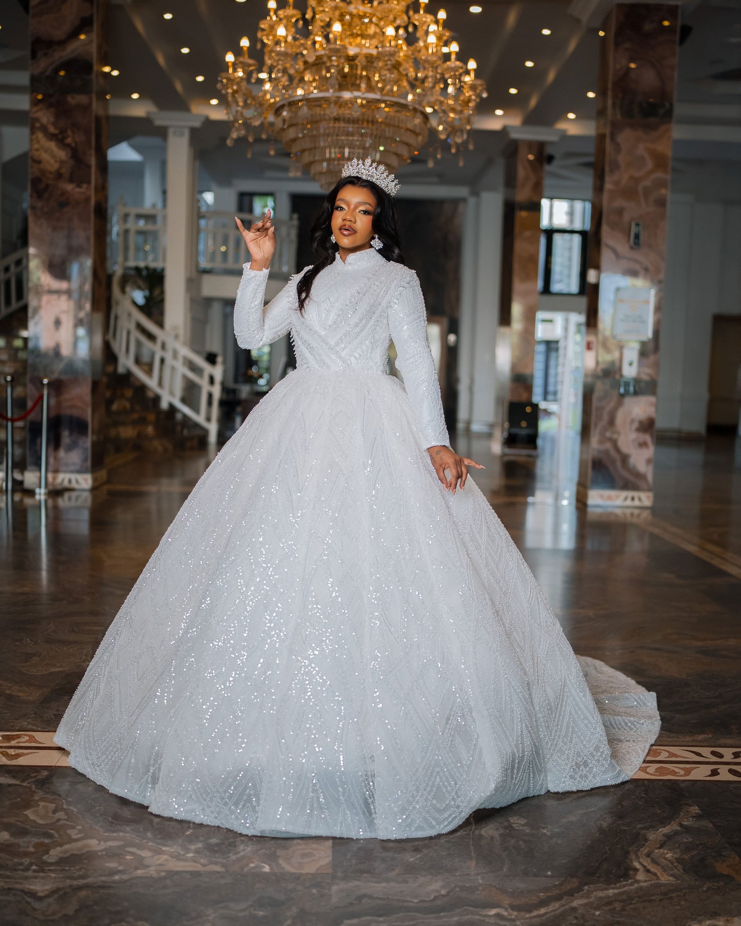 Long- sleeve Ball gown