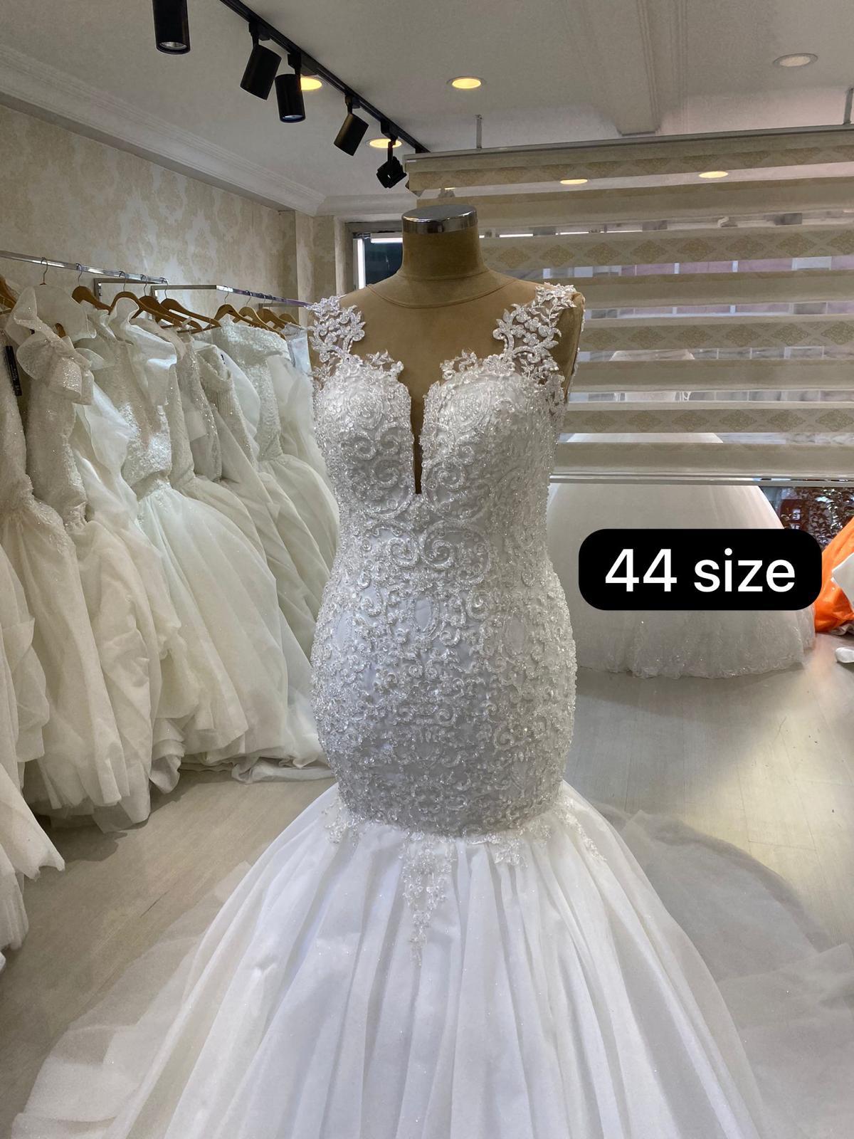 white Mermaid wedding dress