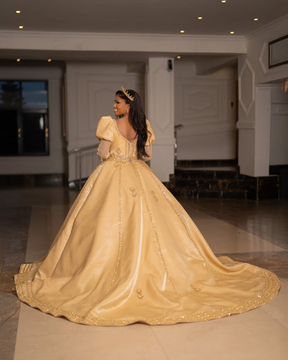 long sleeve ball gown