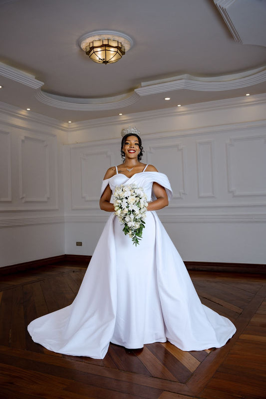 White 2-in-1 mermaid wedding gown