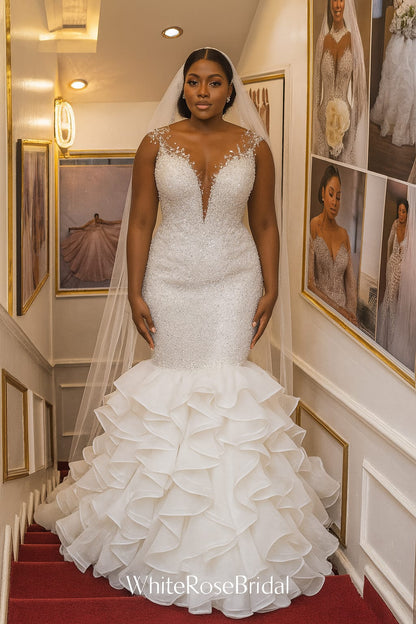 ruffled-mermaid gown