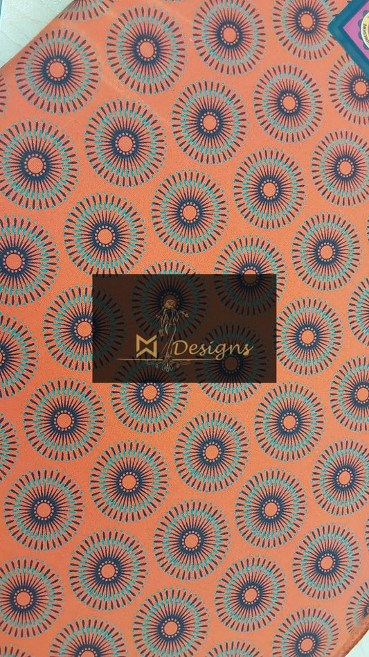 Tangerine African Print Fabric