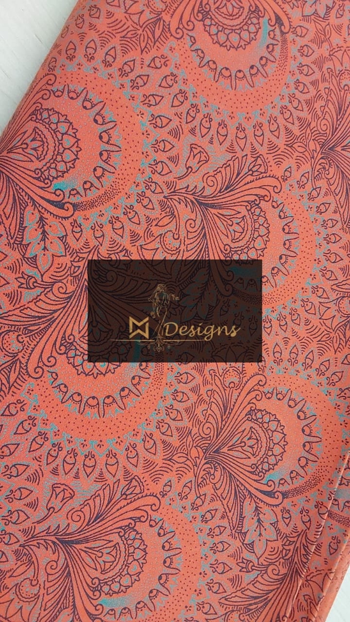 Soft Coral Shweshwe Print