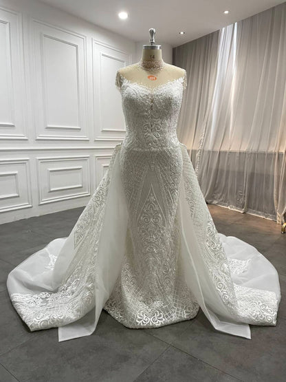 2 in 1 mermaid wedding dress