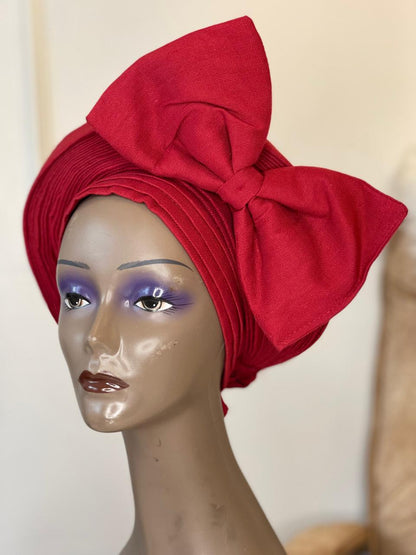 wine-red gele