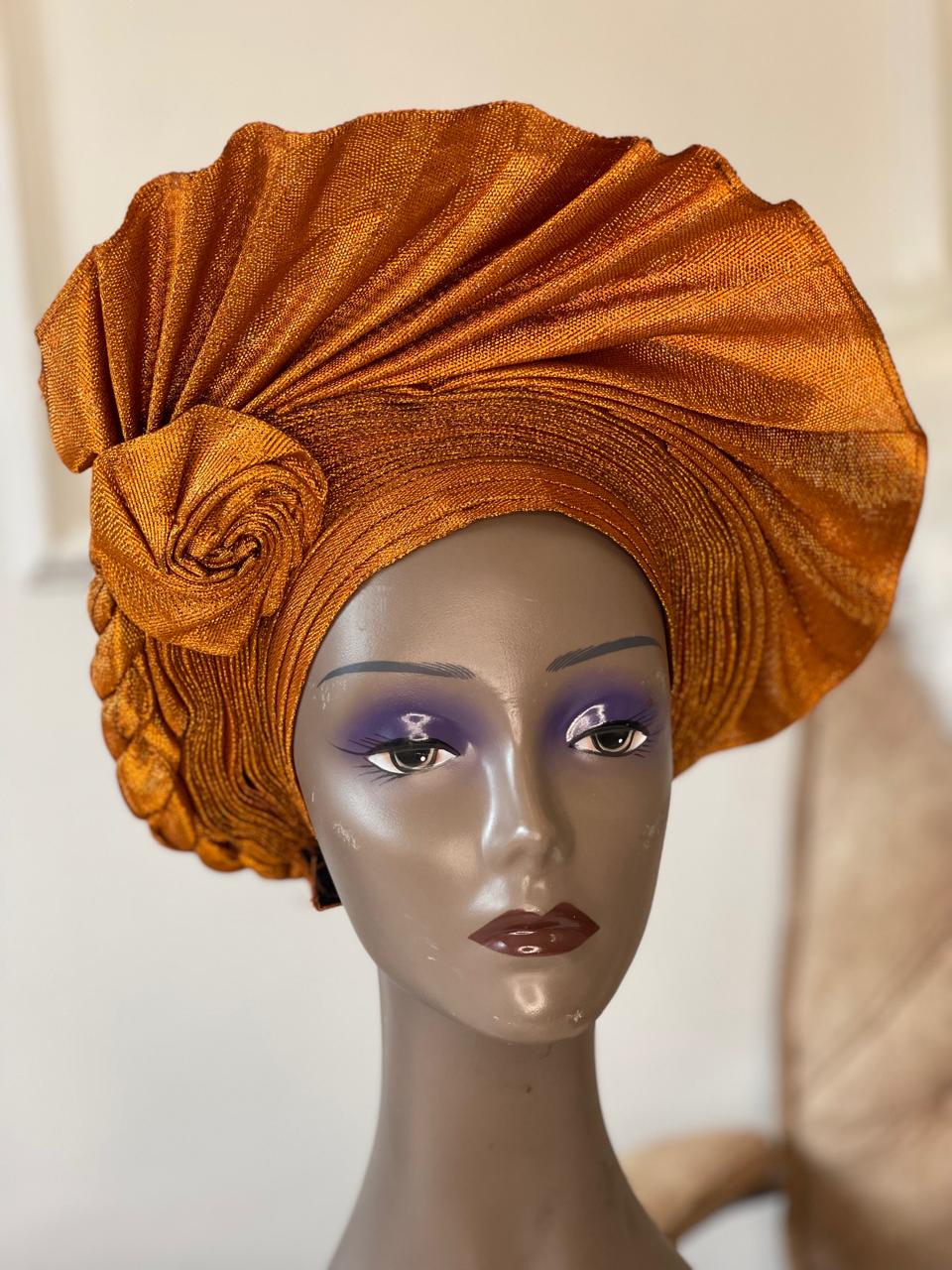 Burnt- orange gele