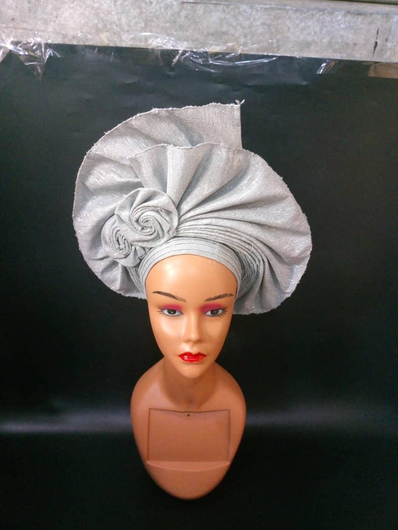 Classic elegant  Silver Gele