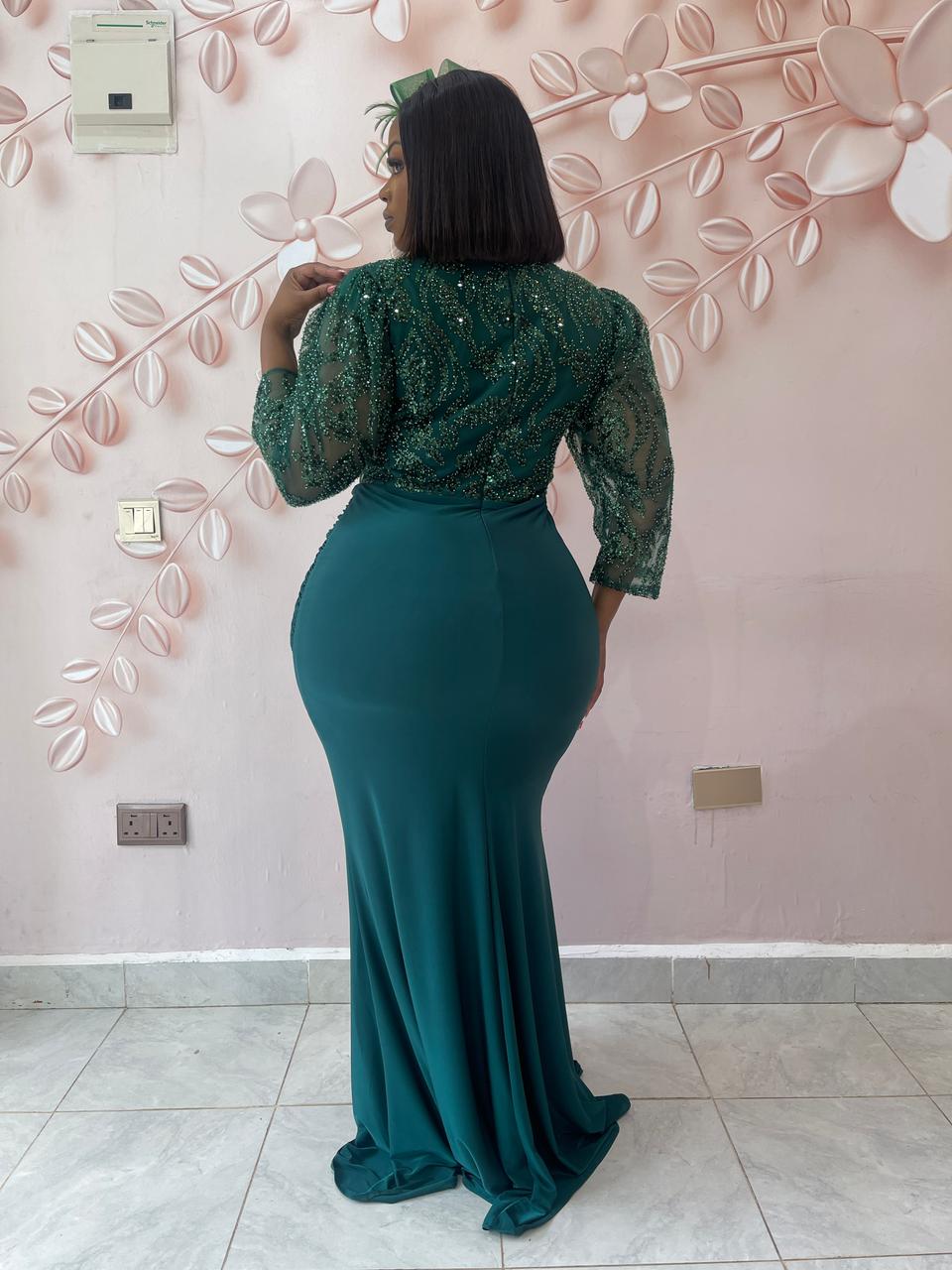 Emerald -green event gown