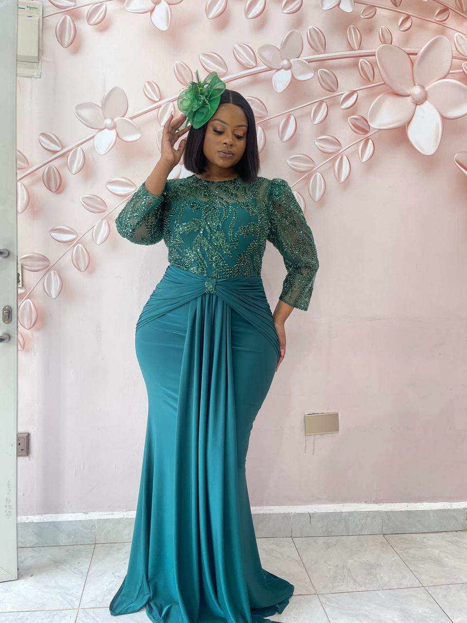 Emerald -green event gown