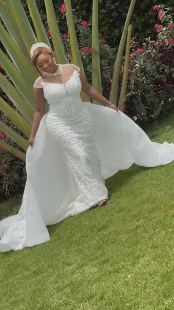 2-in-1 mermaid wedding gown