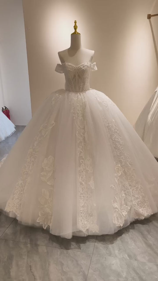 Off-shoulder ballgown