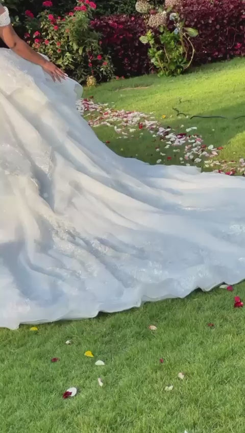 Off-shoulder ballgown