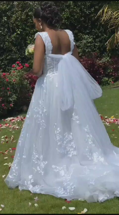 A-line gown with straps